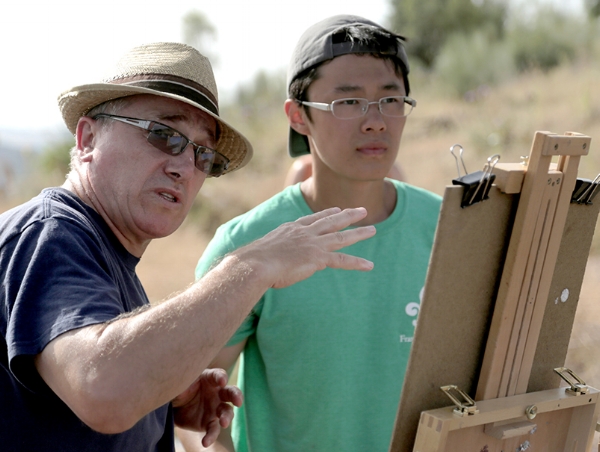 Akhriev in Italy with Yangzhi Chen, a 5th year student at the Repin Academy of Fine Art in St. Petersburg, Russia.
