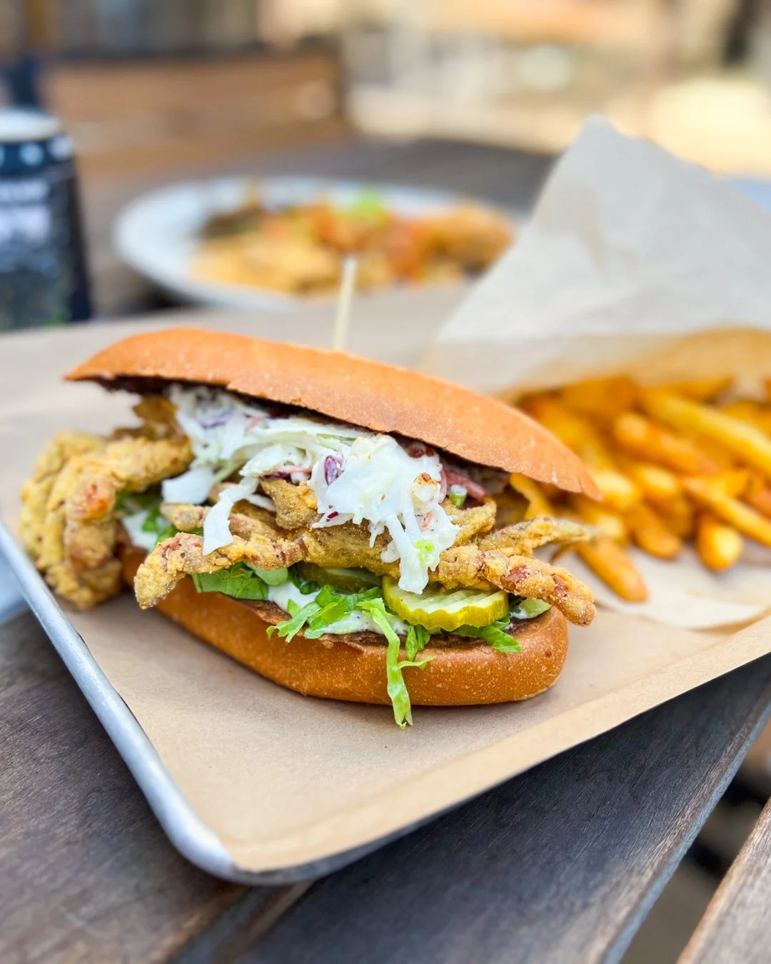 Our Soft-Shell Crab Po&rsquo;Boy is back&mdash;and yes, it&rsquo;s crispy, messy, and worth every bite.⁠
⁠
Two blue crabs, fried to golden perfection, tucked into a bun with remoulade, lettuce, pickles, and creamy slaw that knows what it&rsquo;s doin