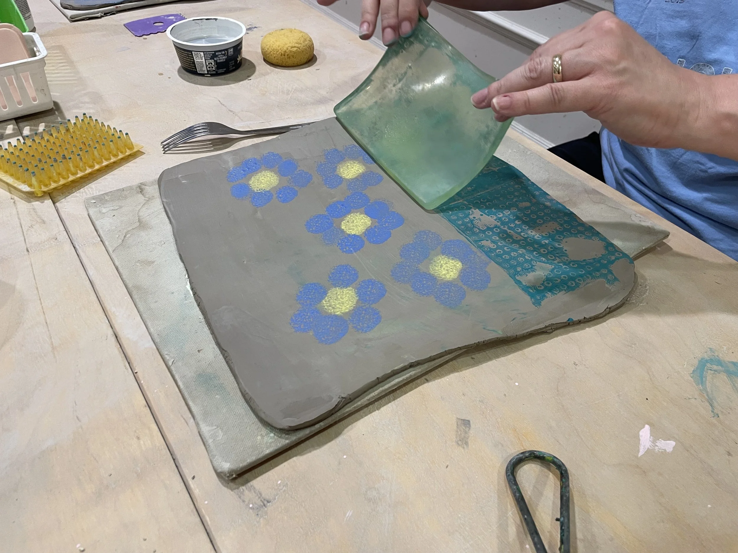 Printing on green clay