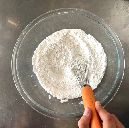 WHISK THE FLOUR AND TAPIOCA