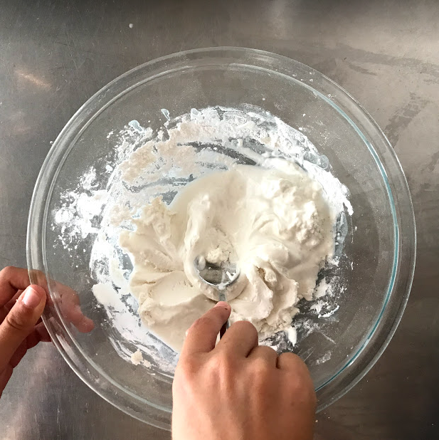 MAKE A PASTE TO KNEAD OUT LUMPS
