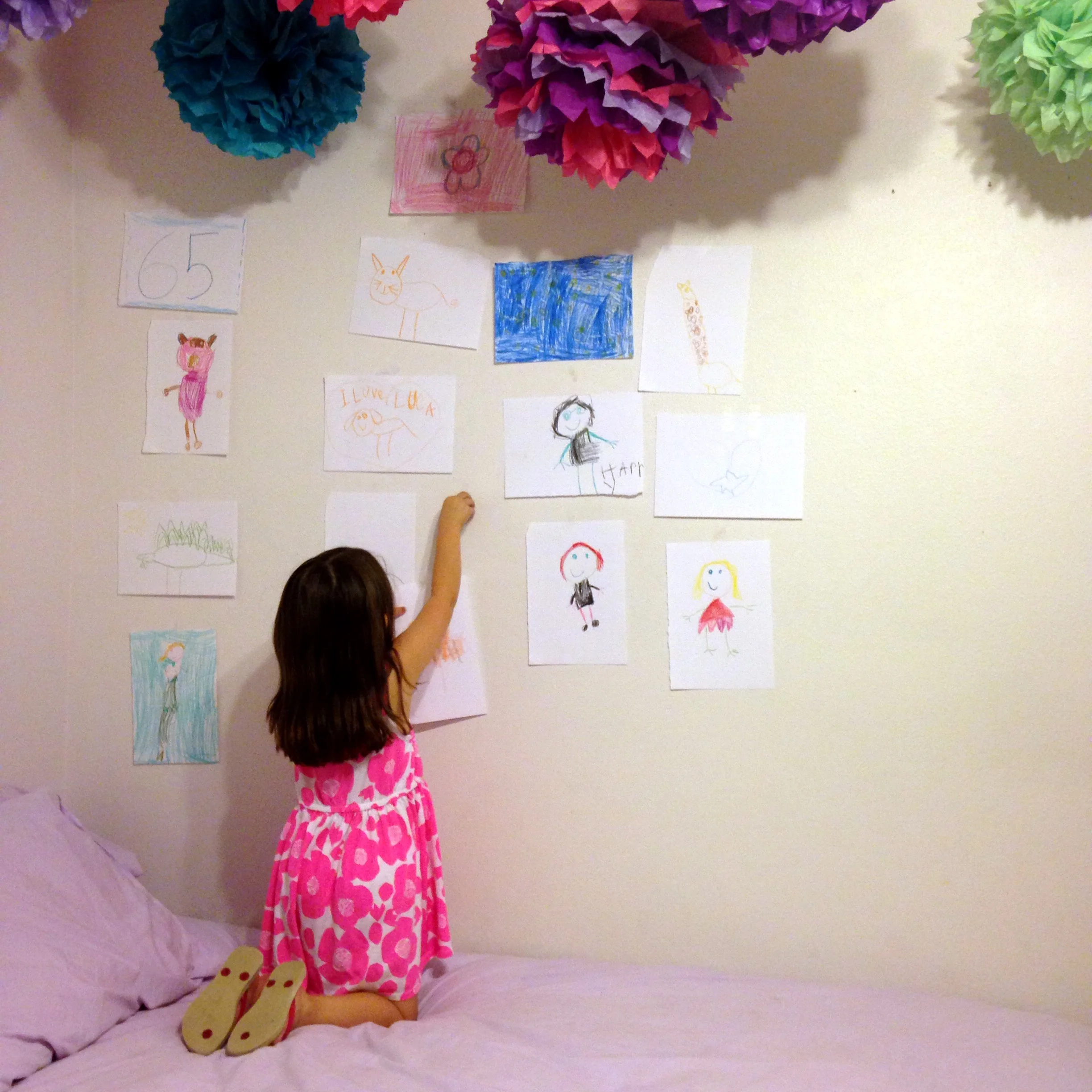 Creating Her Own Art Wall