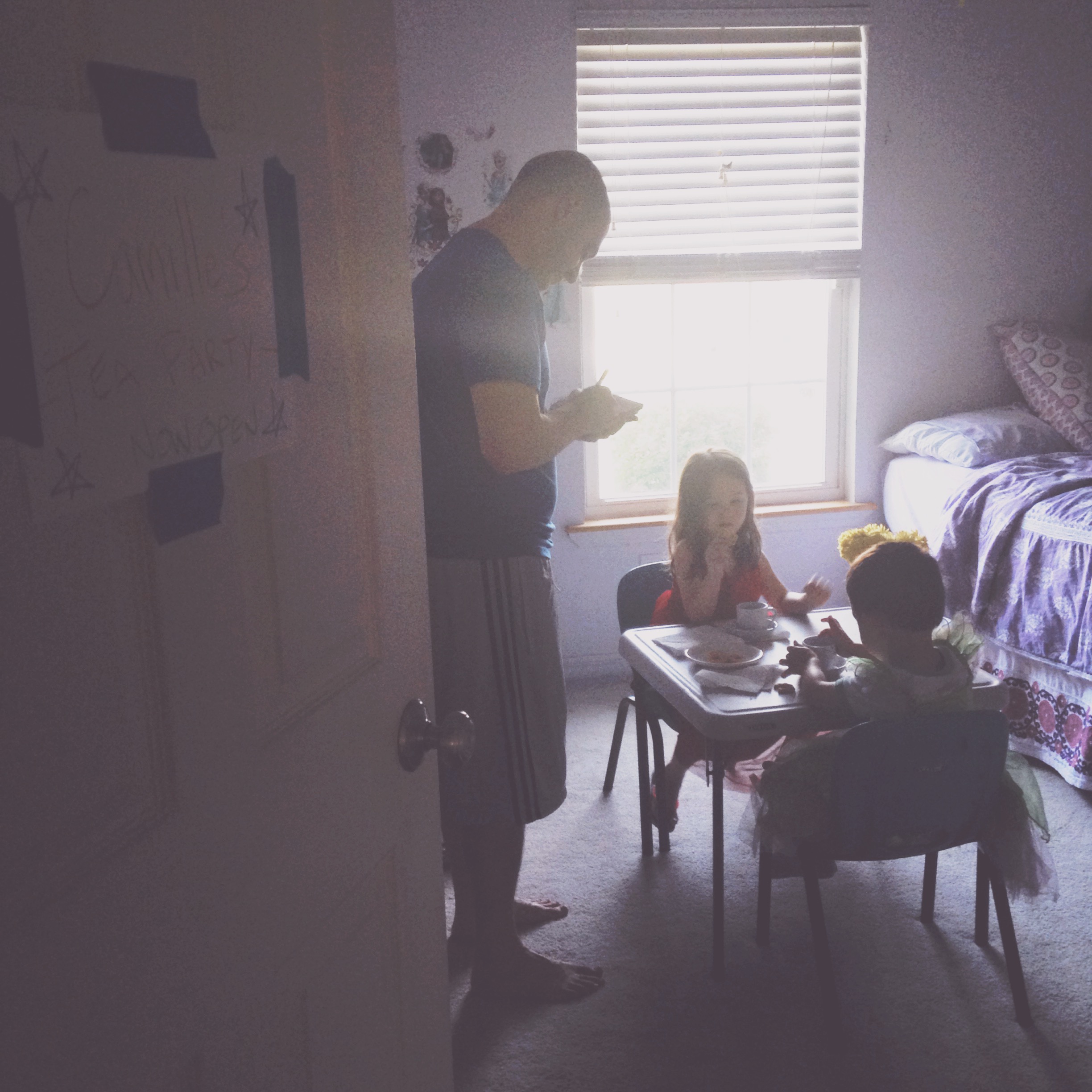 his fancy dress tea party for them 