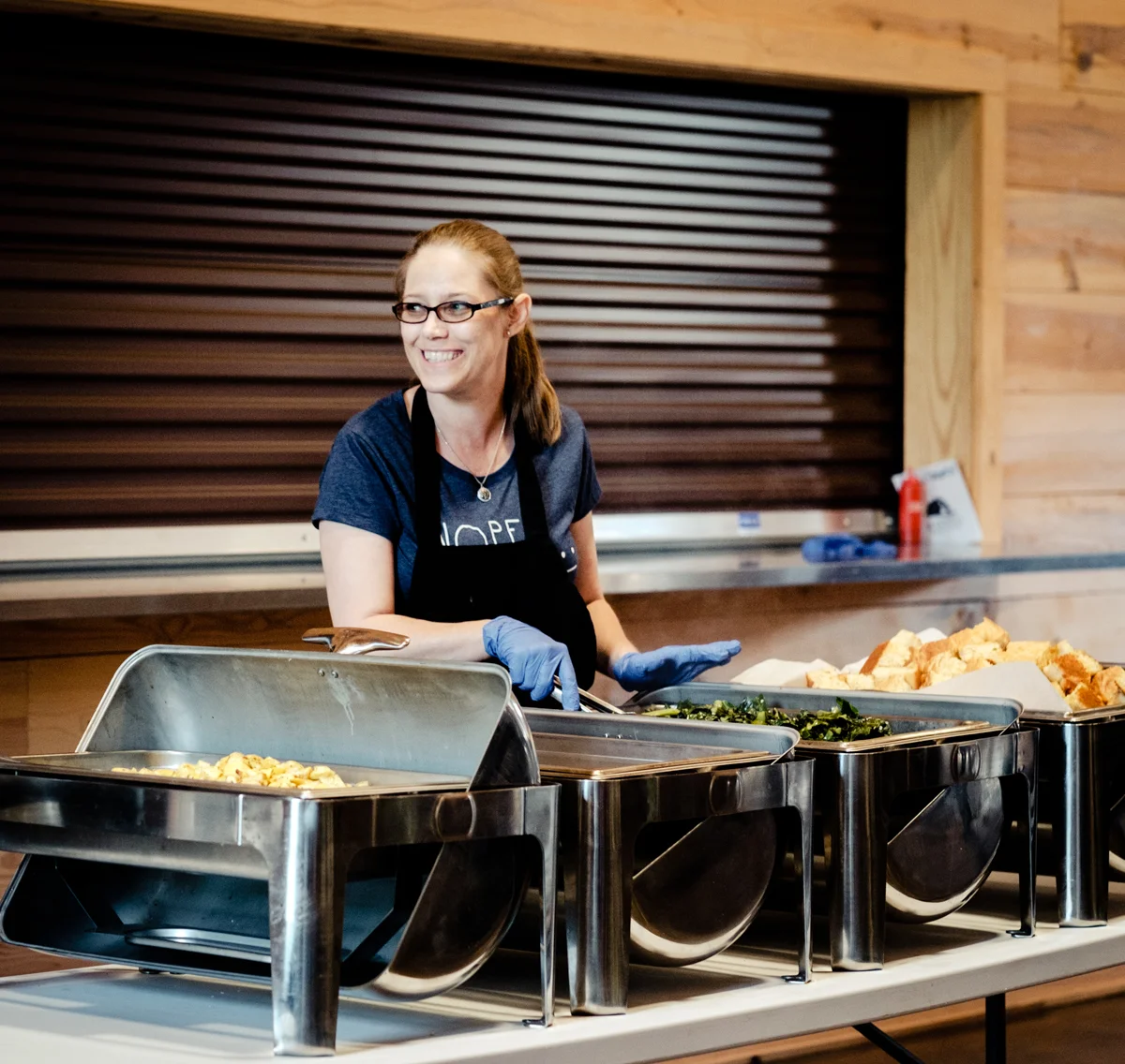 Camp McDowell kitchen staff prepare three hot meals daily. 