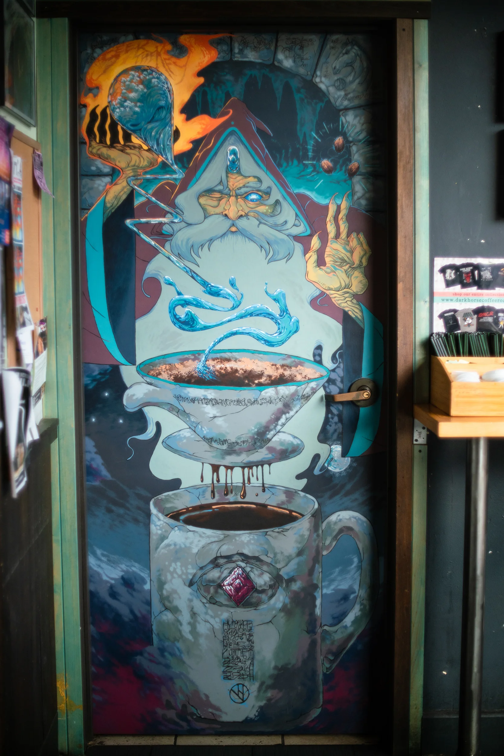 Wizard Painting On Door