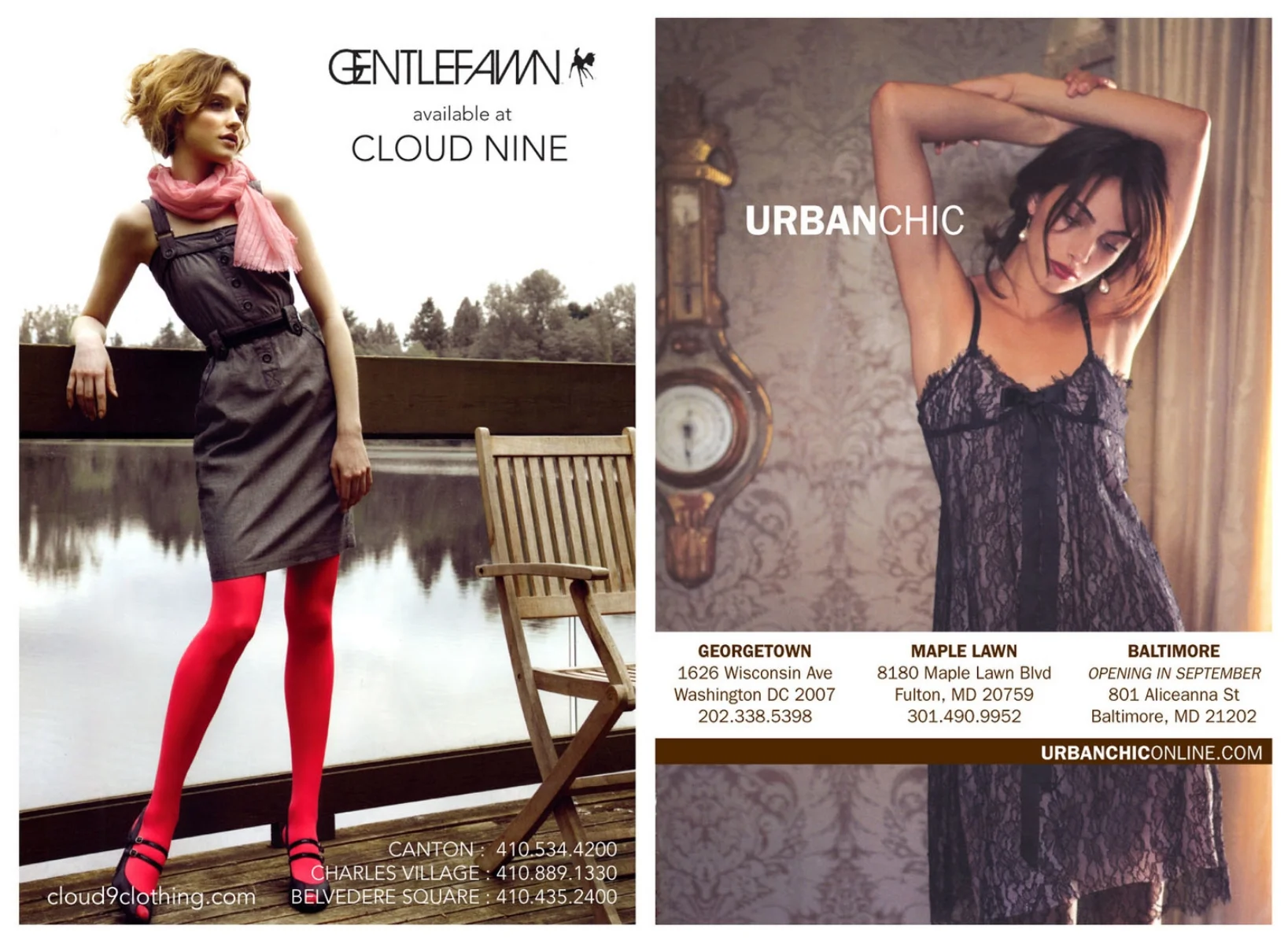 CLOUD NINE & URBAN CHIC City Paper Ads