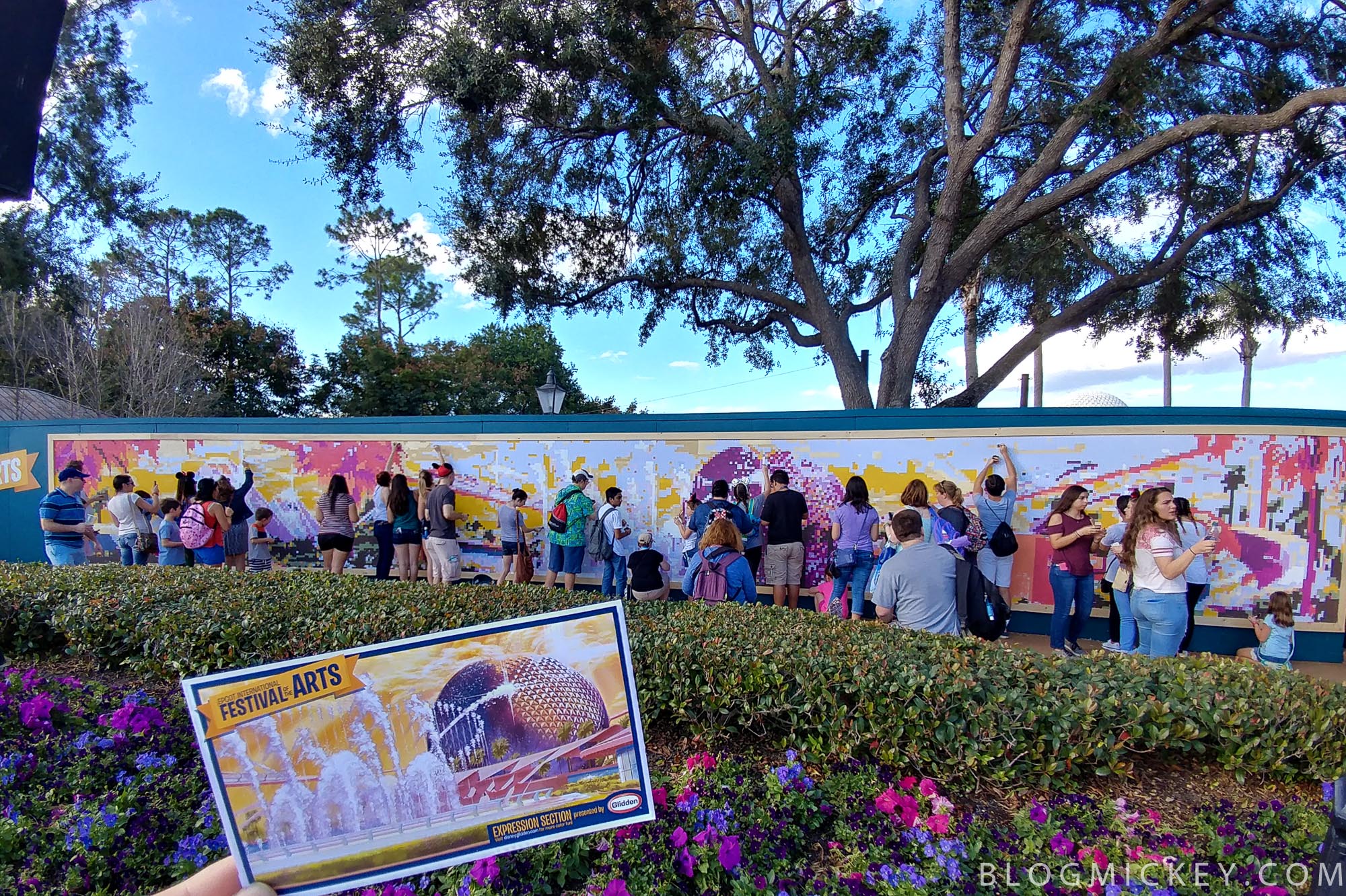 Paint by number mural wall