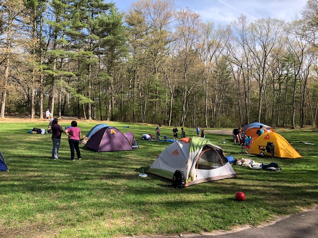 Rocky Woods Campout: Setting up