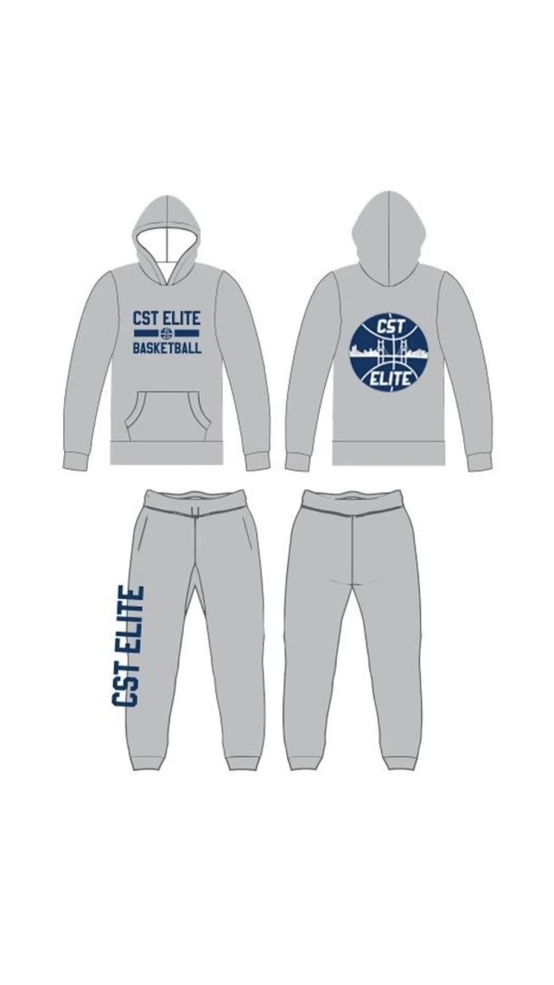 CST ELITE GREY SWEAT SUIT