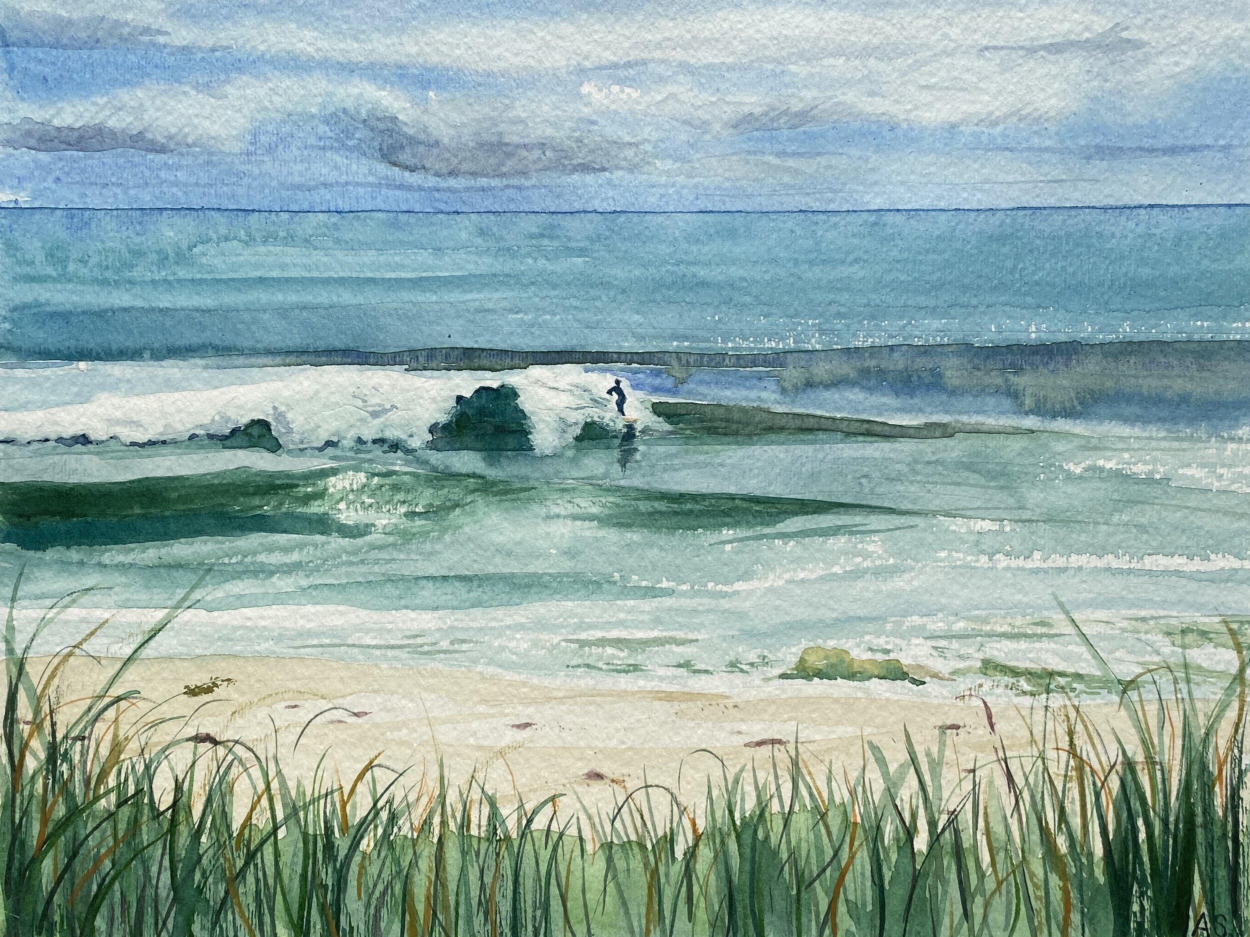 Green Surf - 9"x12" SOLD