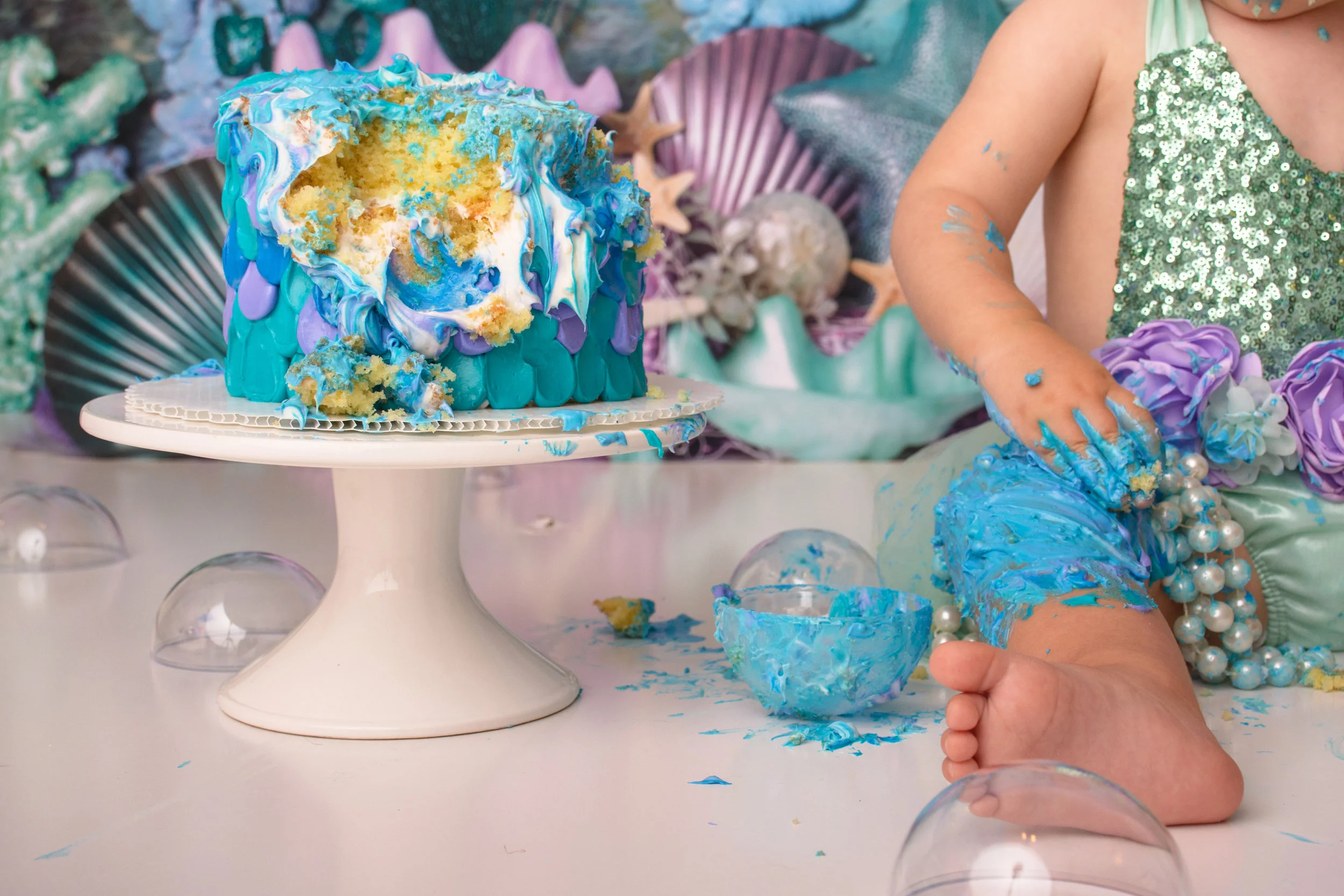 Charlotte Under The Sea Birthday Mermaid Cake Smash