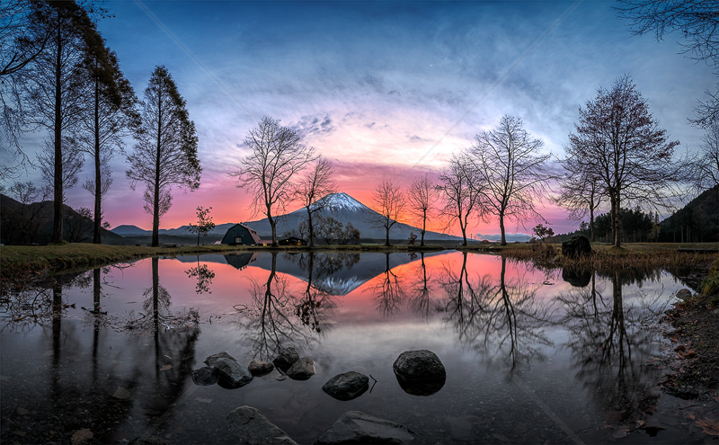  Sunrise Behind MT Fuji by Calvin Downes - C (PDI) 