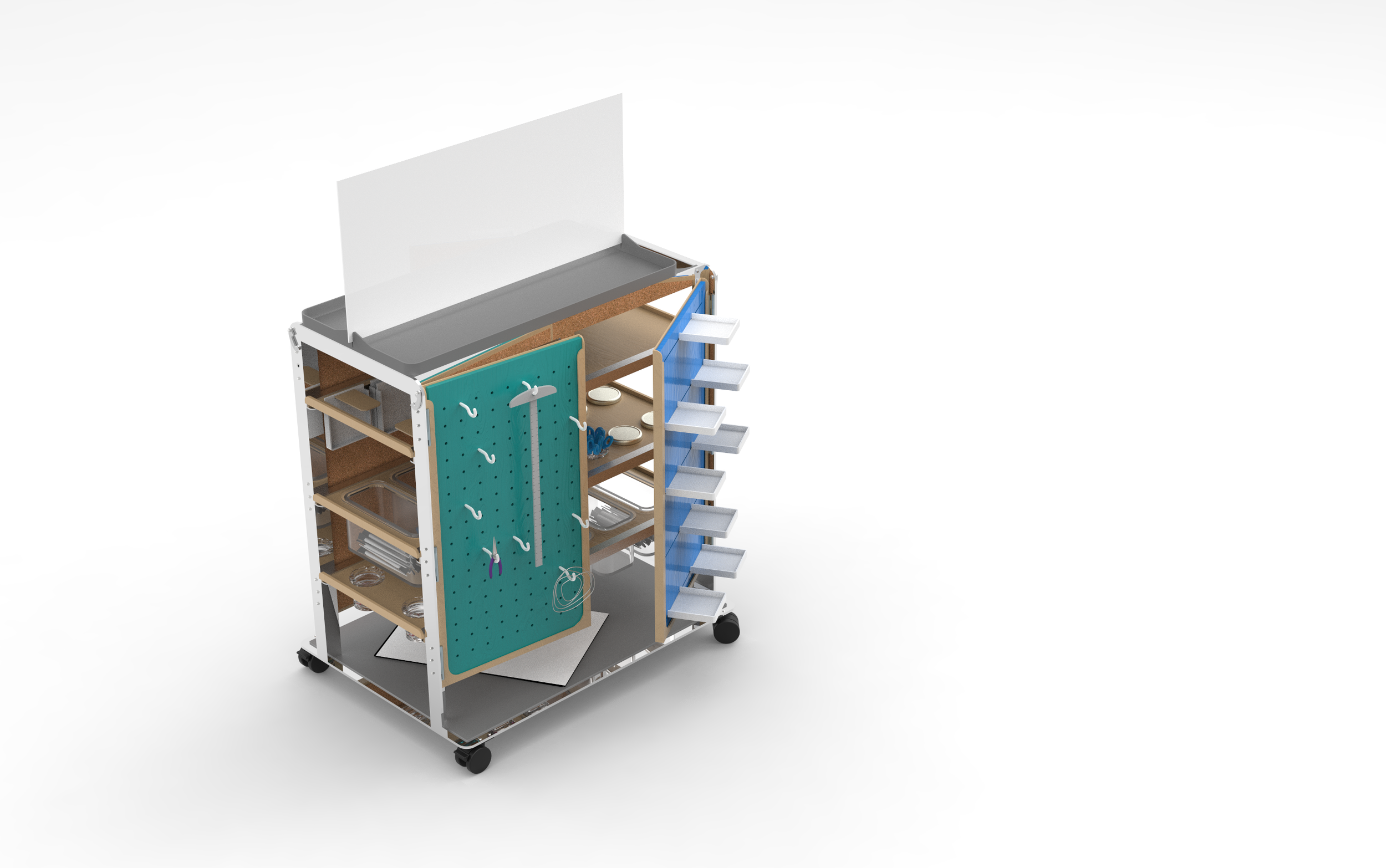 Innovative Art Cart with Whiteboard
