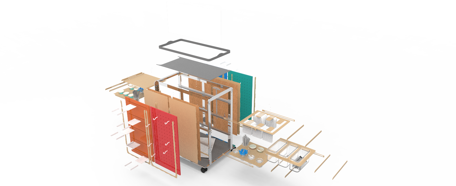 Exploded view of the innovative cart