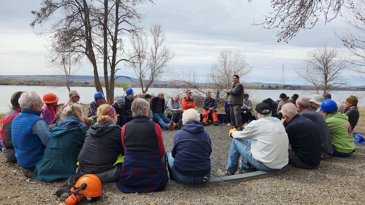 Together with Confluence, WA State Parks, and James Holt &amp; family (Nez Perce), we spent the day clearing brush and reestablishing native plants at the Confluence Story Circles located at Sacajawea State Park. ⁠
⁠
Thank you to James Holt for shari