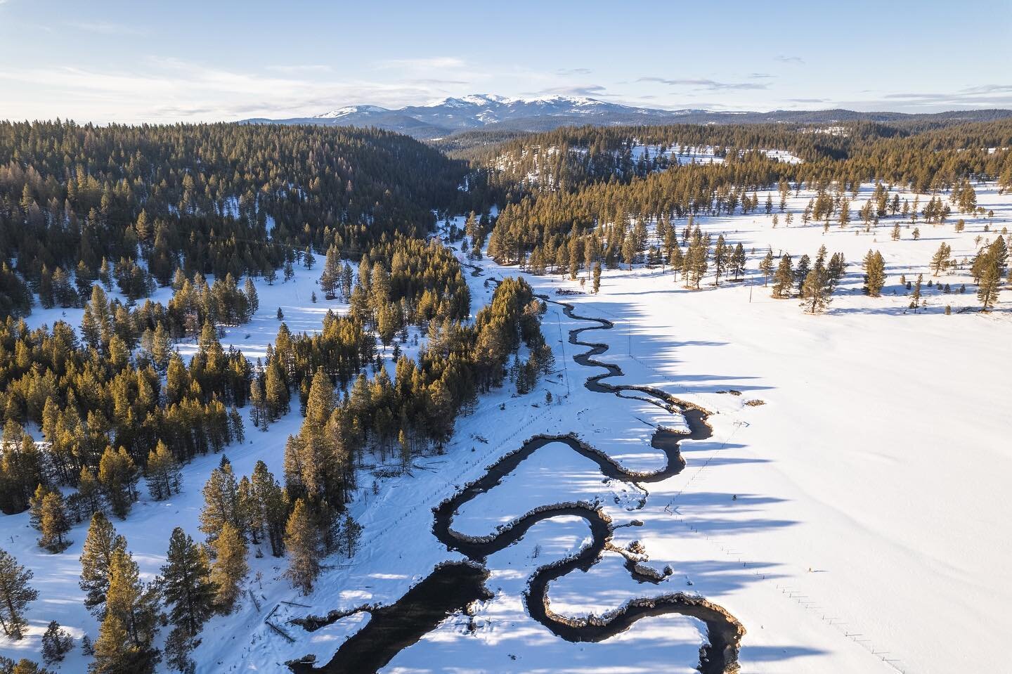 Time for a recharge. The headwaters of the Middle Fork John Day River at Phipps Meadow.⁠
⁠
📸: @mattfranklinphoto 
⁠
-⁠
-⁠
-⁠
#river #johndayriver #winter #river #forest #rivers #headwaters #outside #conservation #nature #landscape #photography #aeri