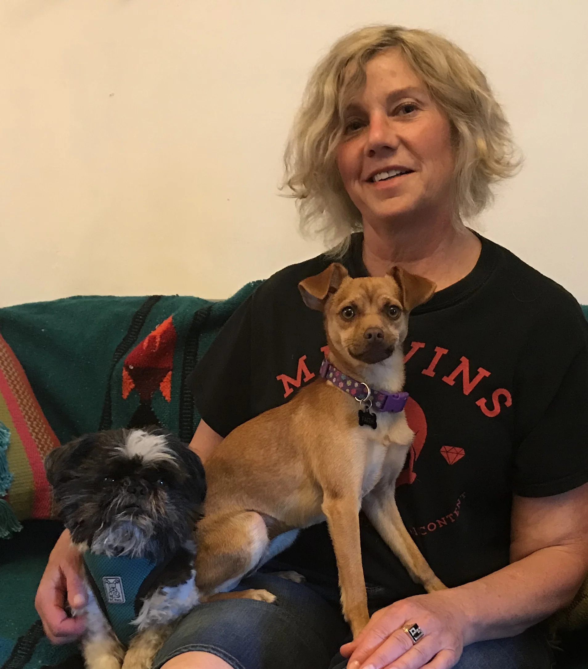 Twiggy (on the right) with new brother, Handsome