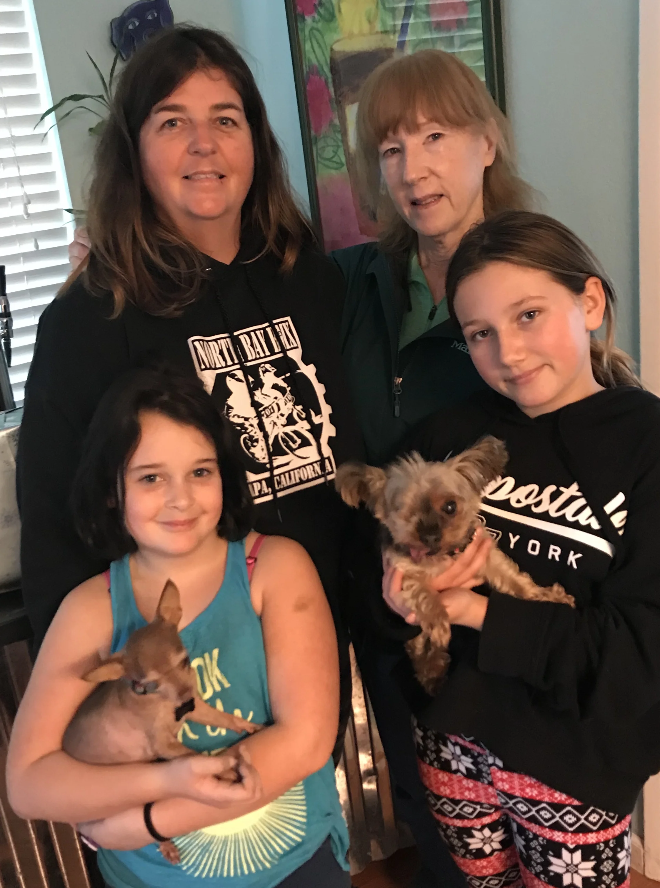 Lucy (on the left) & Ethel in their permanent "fospice" home