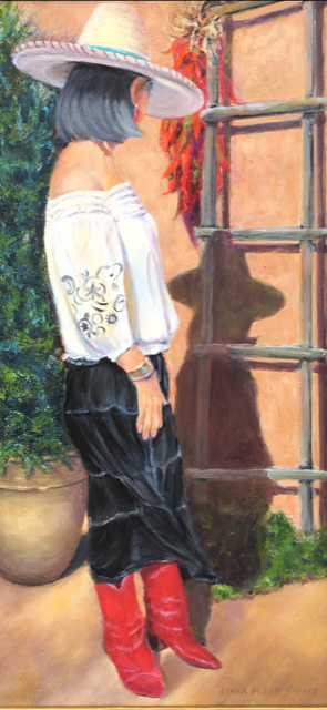 Senora Admiring Her Ristra