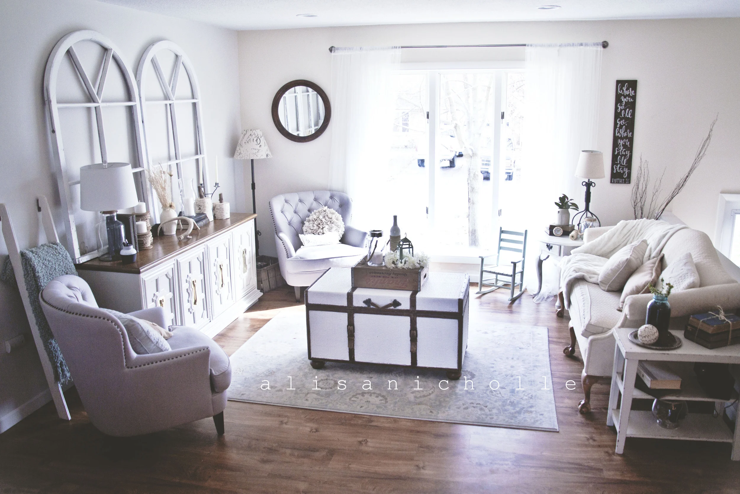 By taking down the wall and installing the sliding door, we not only increased our space but we increased the amount of natural light flowing through the room.