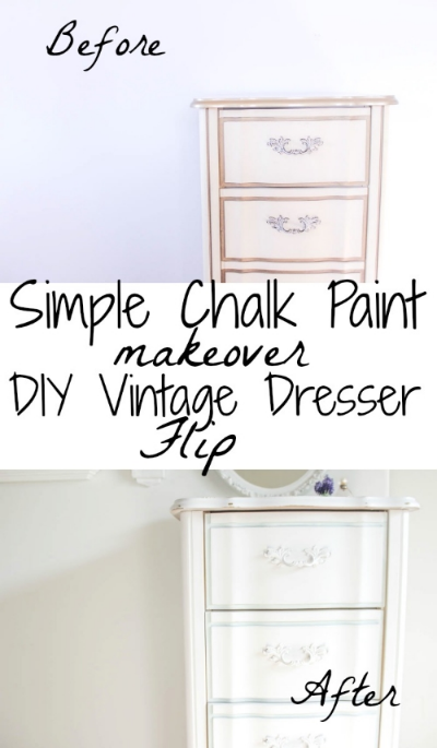   Simple Chalk Paint Makeover: DIY Vintage Dresser Flip  