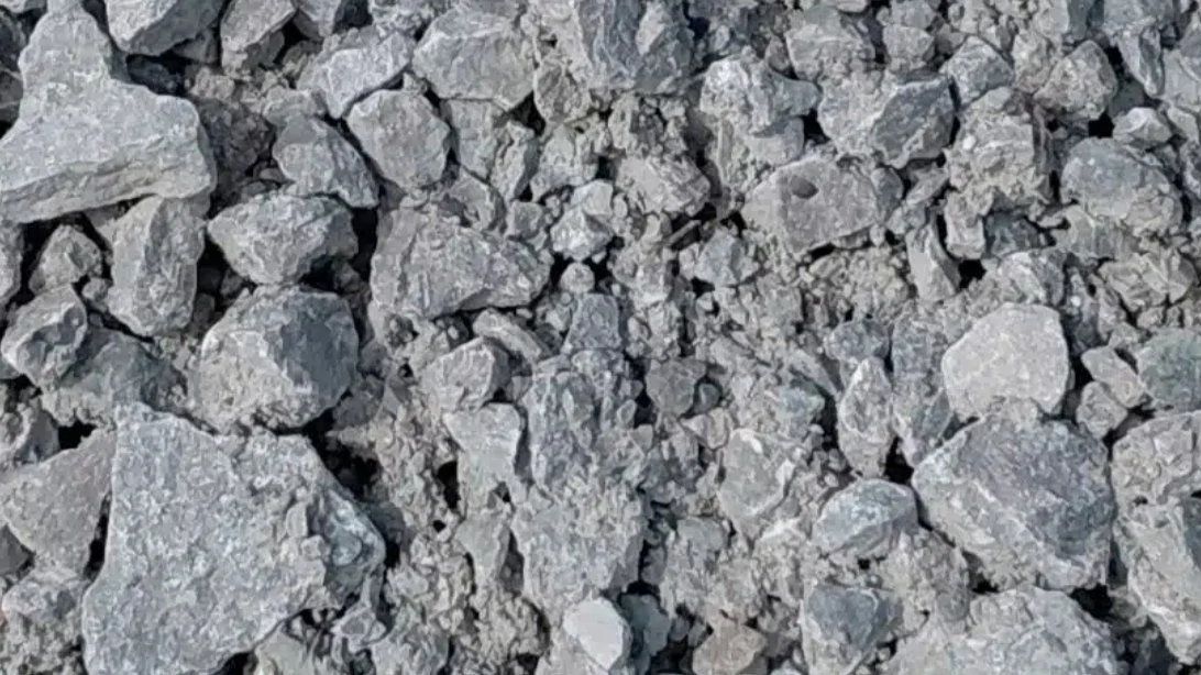 Close-up view of gray loose gravel stones.