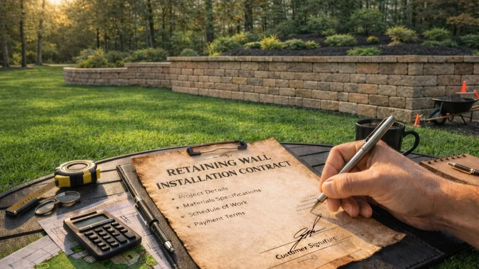 Retaining wall contract