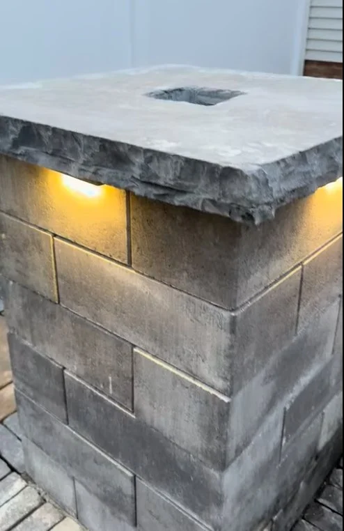 Pillars with under cap lighting