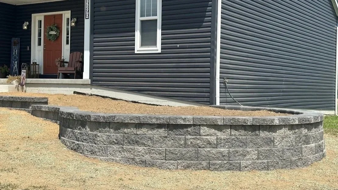 finished versa lok wall