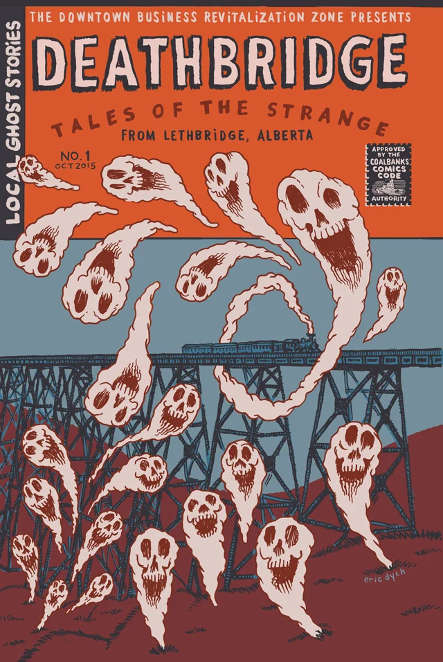 Comic book cover for Deathbridge Vol. 1, 2015 Lethbridge Downtown Business Revitalization Zone