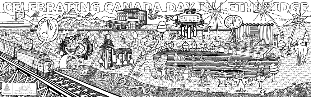Colourable Outdoor Mural City of Lethbridge