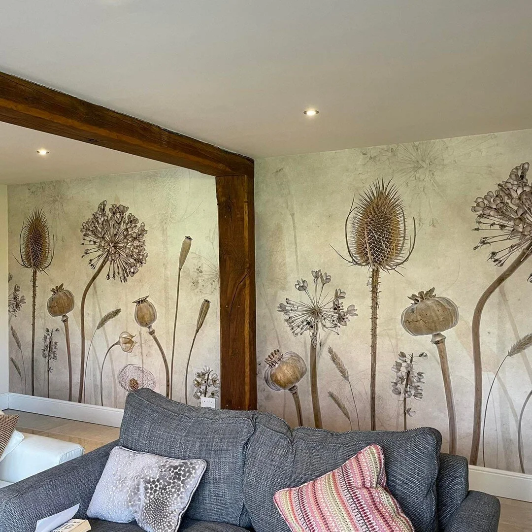Lovely wall mural hung today near Pewsey

#teasal #poppy #wallmural #decorator ##wiltshire #pewseyvale  #mural