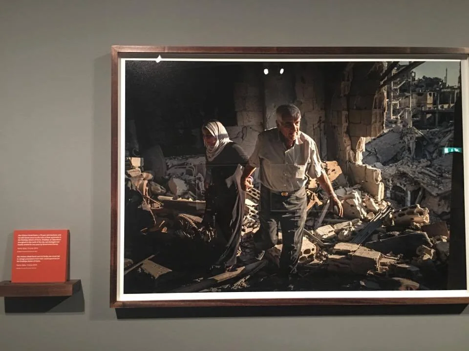 A man returned to his home with his wife to collect their belongings and anything that hasn't been destroyed by the bomb.&nbsp;