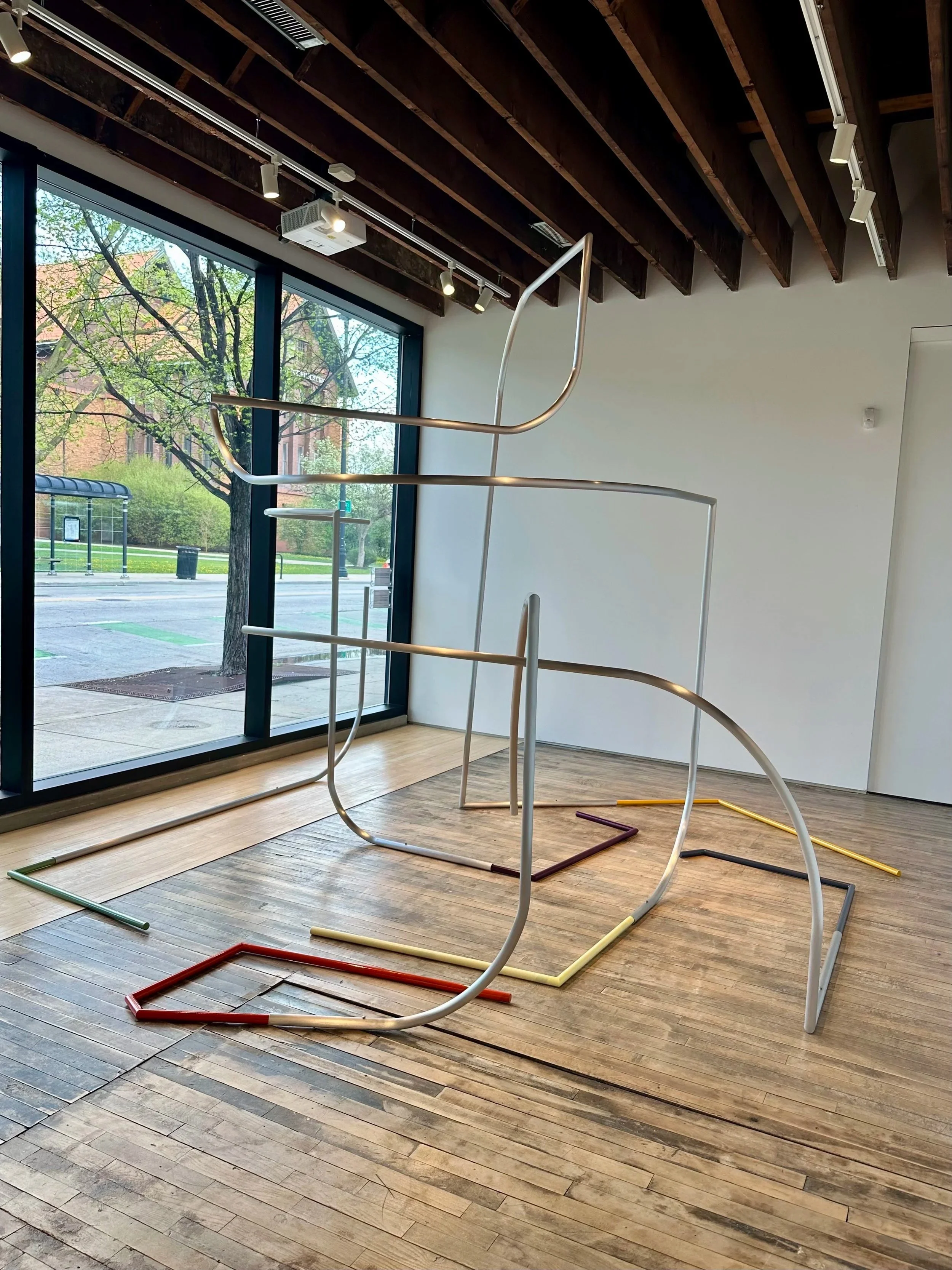  Ross Fiersten:  On Balance  (south gallery) | waxed aluminum and powder-coated steel  