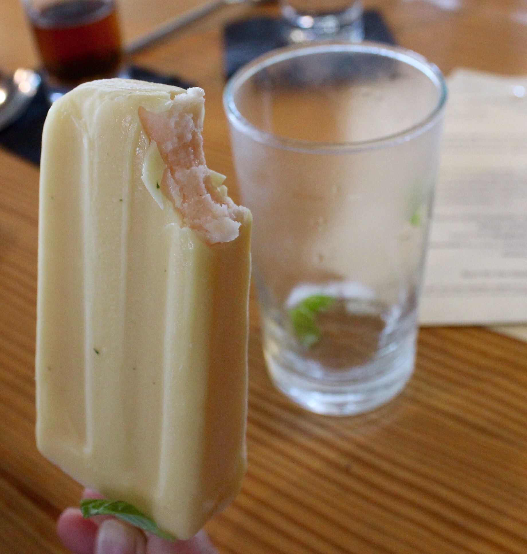Melon sorbet ice lolly