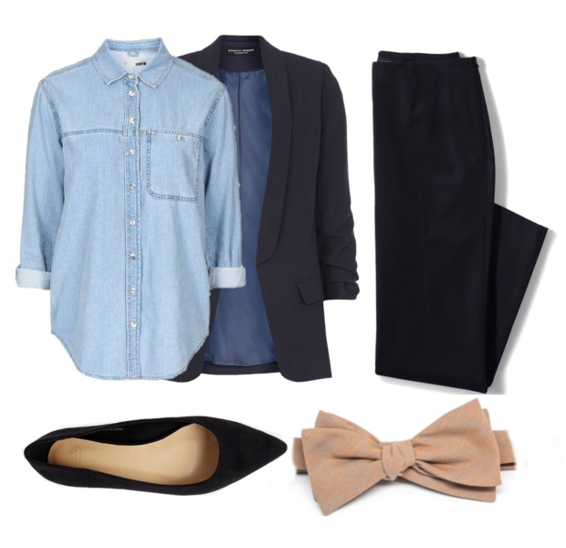 SHIRT: Topshop // BLAZER: Dorothy Perkins // PANTS: Lands' End // FLATS: Asos // BOWTIE: Kathrine Zeren