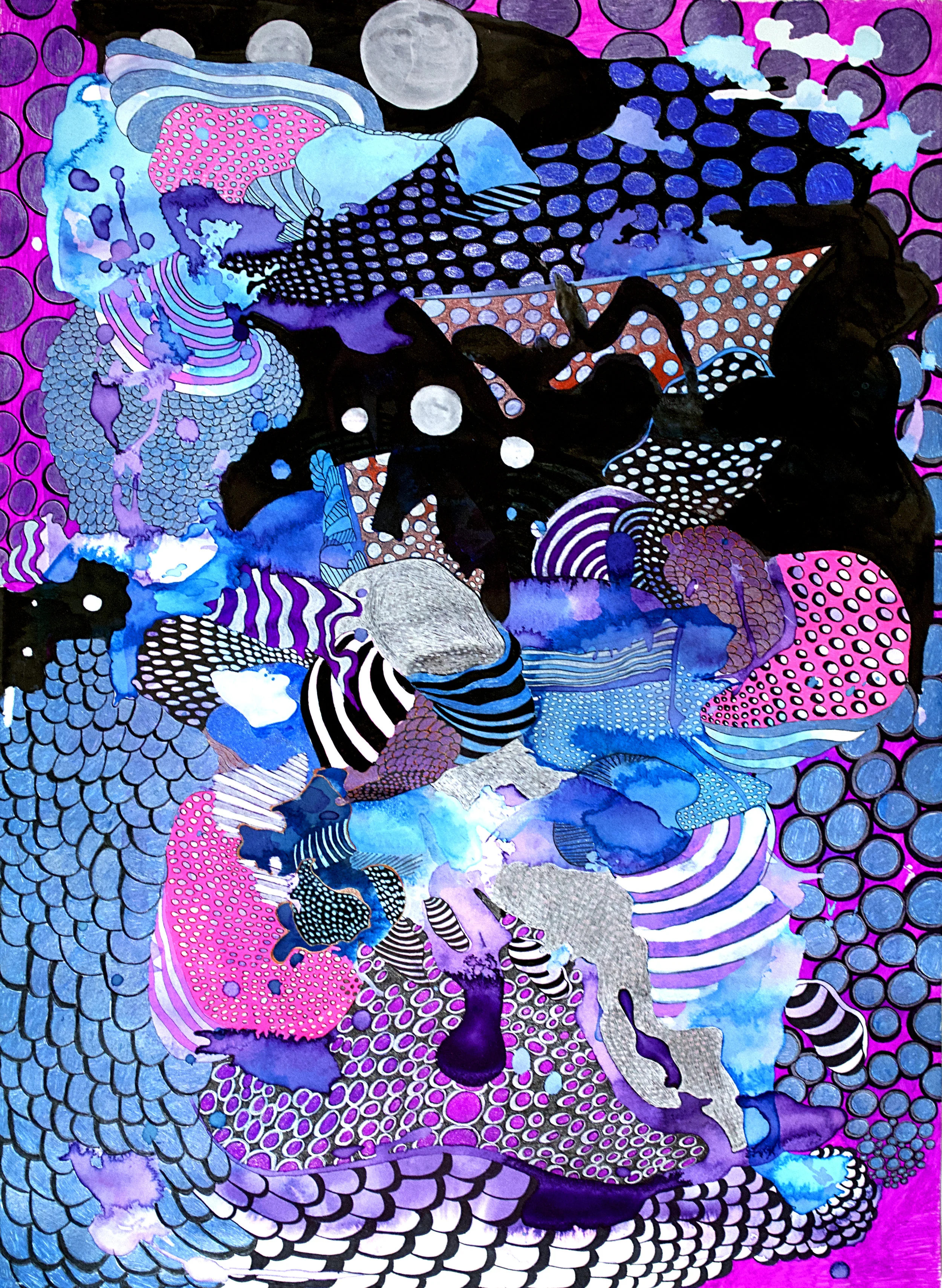 “Syria”Pen and Ink 22” x 30”For Sale: $2,500