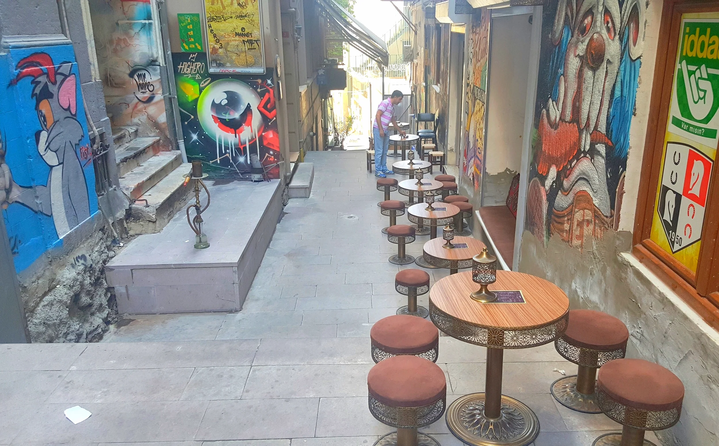 Turkish cafe on a side street off Istiklal Caddesi. 