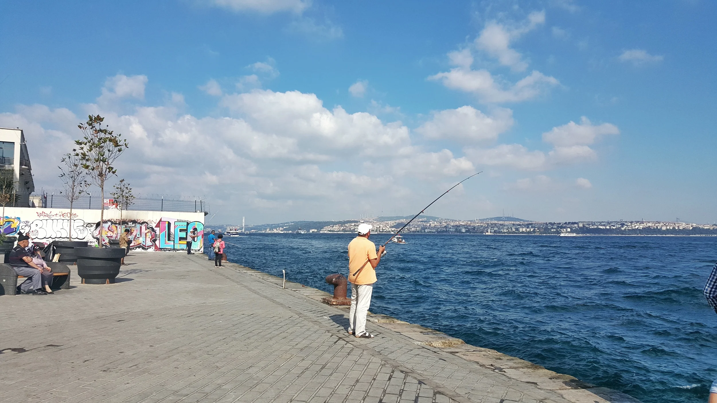 Fisherman at Karakoy Pier.