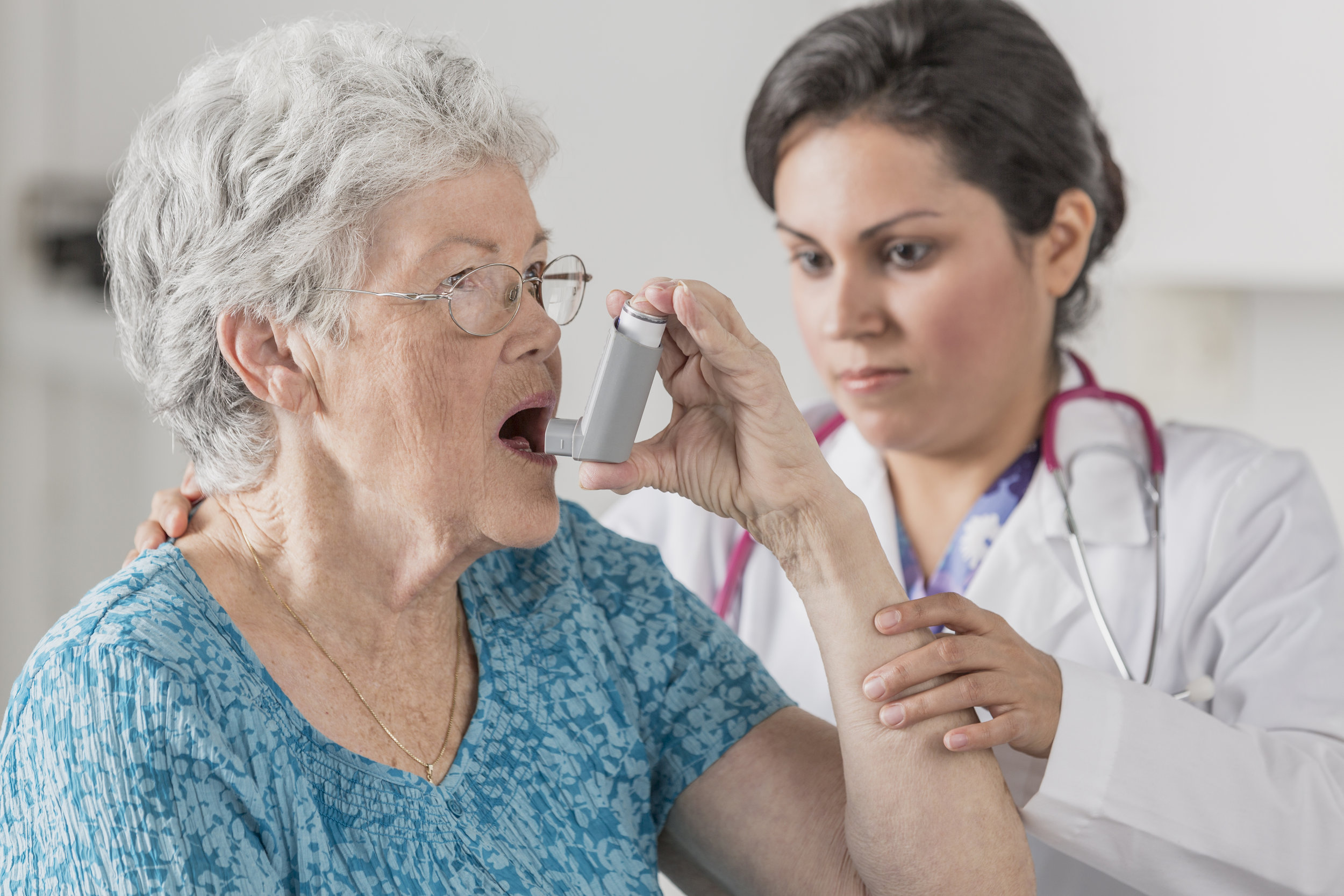 Senior Woman with Asthma Wall Mural