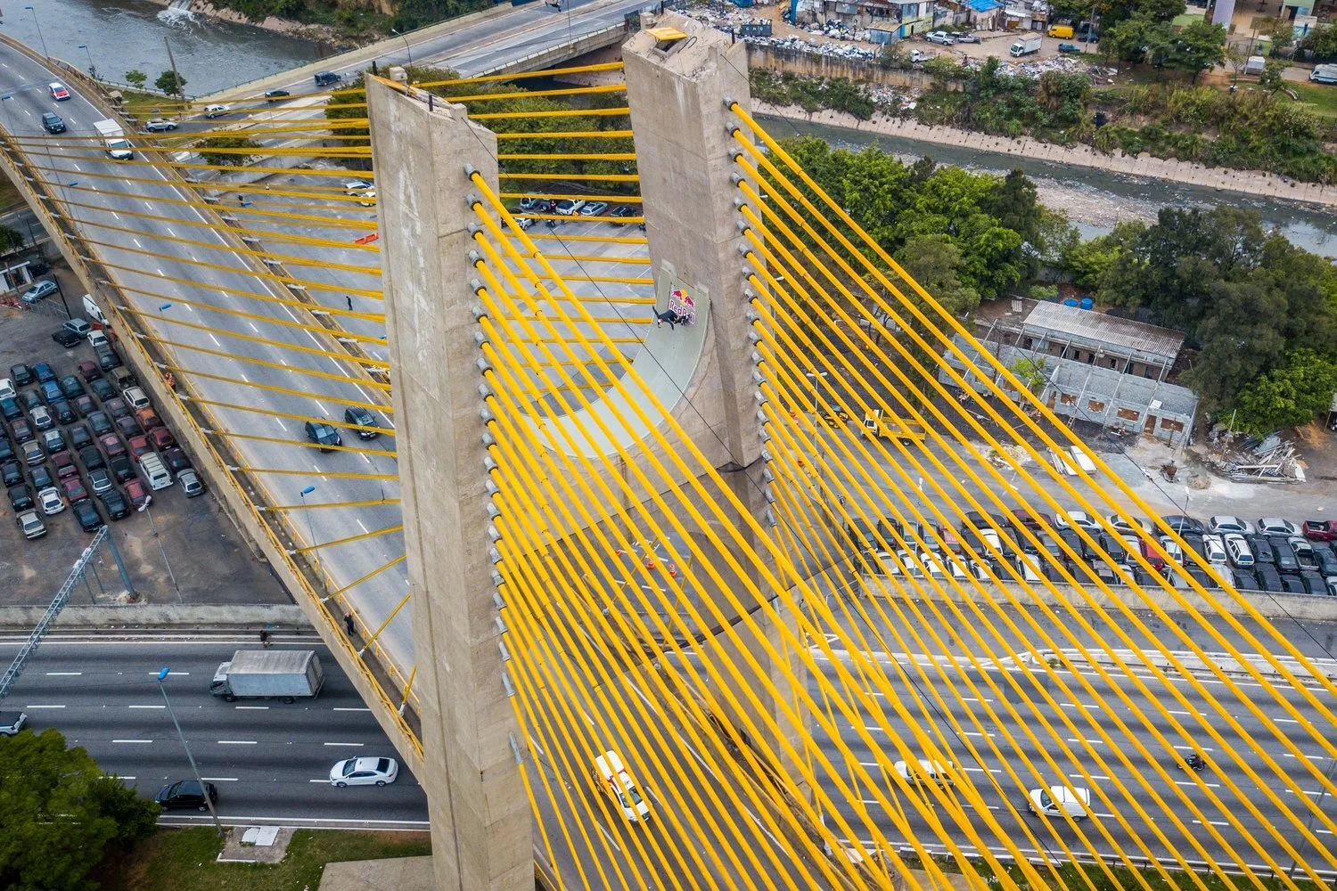 AFTERNOON SHRED EDIT: Skater Sandro Dias rides on Estaiadinha Bridge 