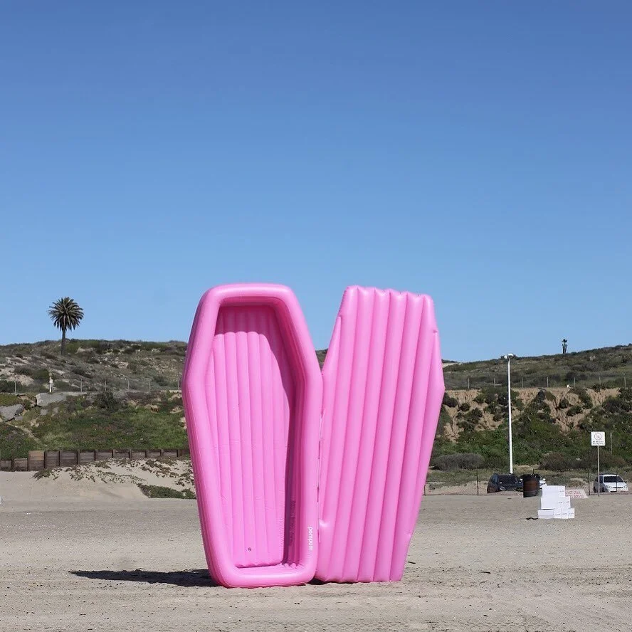 Dude, we want that! Pink Coffin Float. 