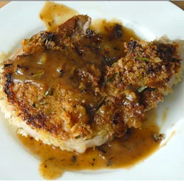 Rosemary Crusted Apple Dijon Pork Chops