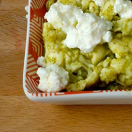 Soft Scrambled Eggs with Ricotta and Pesto