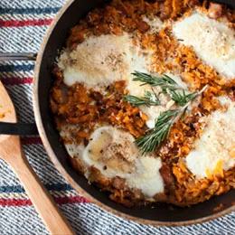 Butternut Squash Hash with Piave Eggs