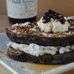 Blueberry Bourbon and Ricotta Stuffed French Toast