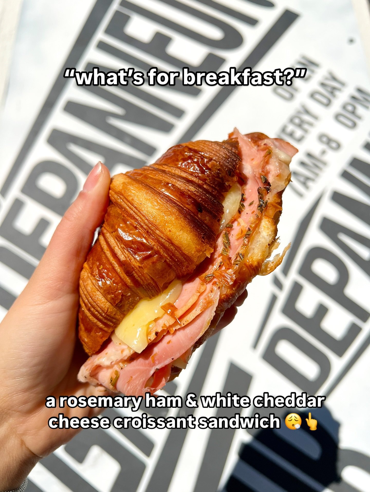 WE GOT YOU👆 Buy one of our croissant sandwiches before noon &amp; get a coffee on us! 🔥