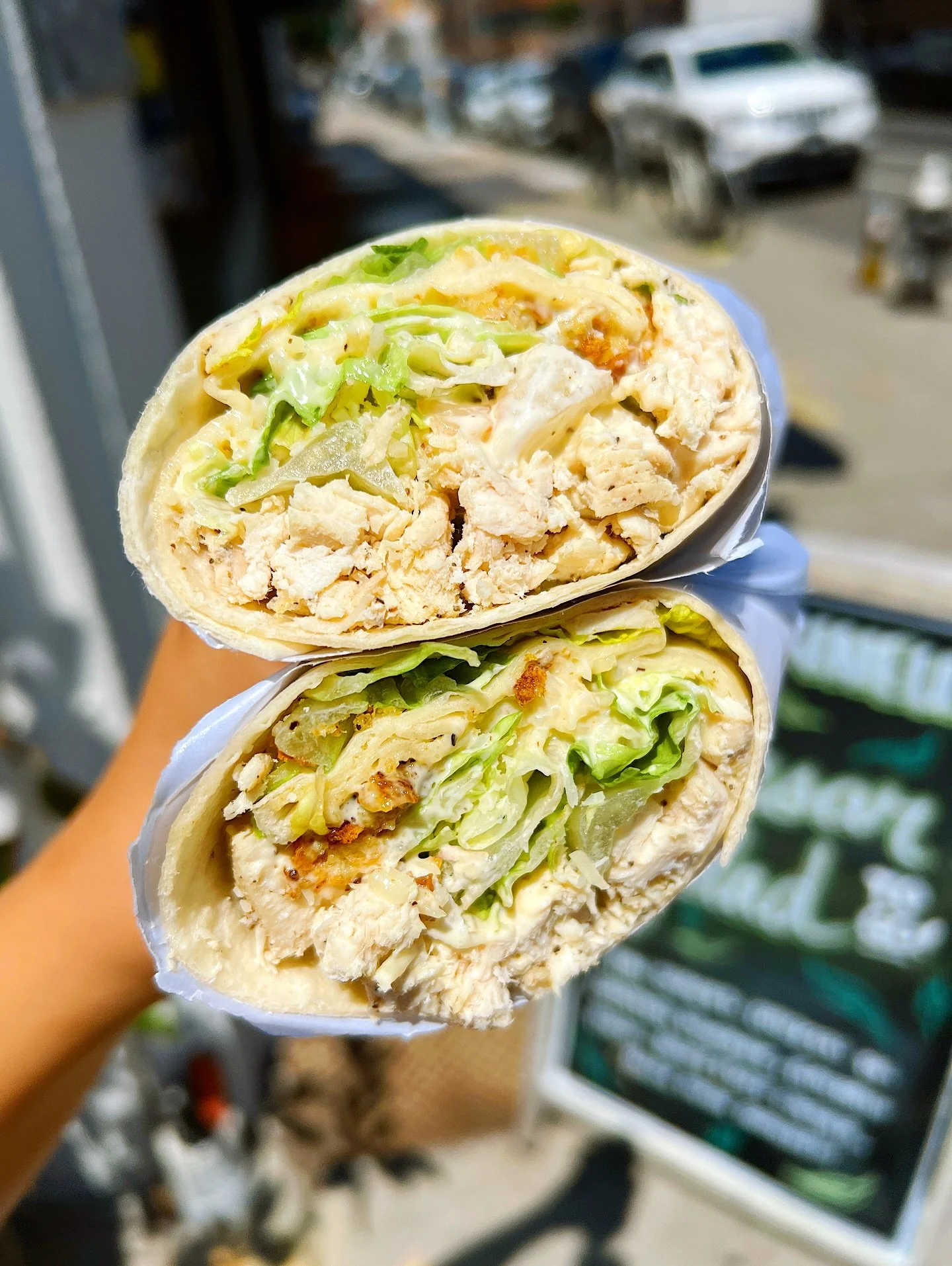 Have you tried our Chicken Caesar Wrap? 🌯 It&rsquo;s made with chicken breast, crisp romaine, @galbanicheese Parmesan, housemade Caesar dressing &amp; breadcrumbs, all wrapped in a soft tortilla! 🔥

#nycfoodie #chickencaesarwrap #williamsburgbrookl
