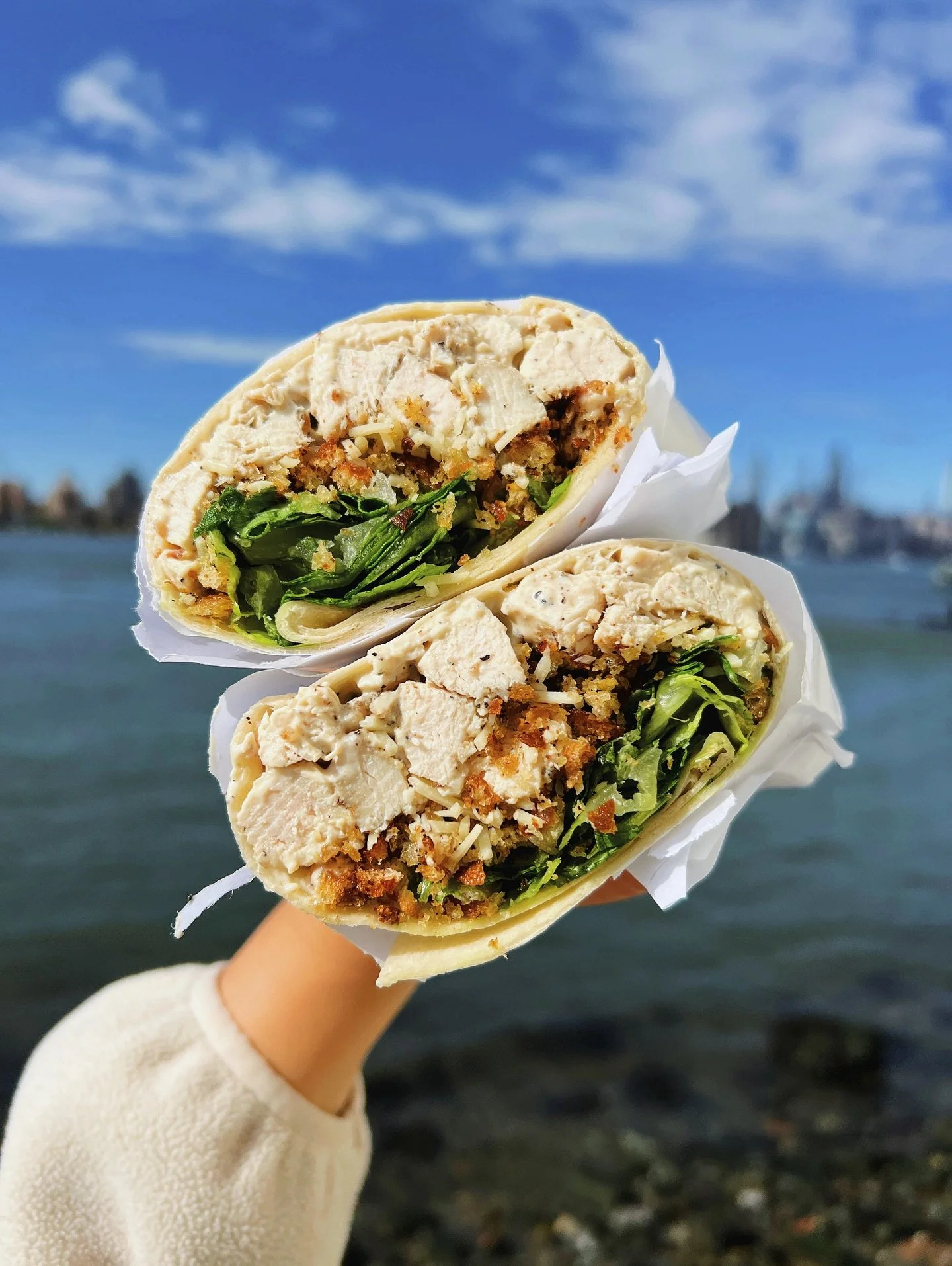 CHICKEN. CAESAR. WRAP. 🌯 Made fresh with chicken breast, crisp romaine, @galbanicheese Parmesan, housemade Caesar dressing, and crunchy homemade breadcrumbs, all wrapped in a soft tortilla. 🔥 Give it a try &amp; order it at the counter! 

#nycfoodi