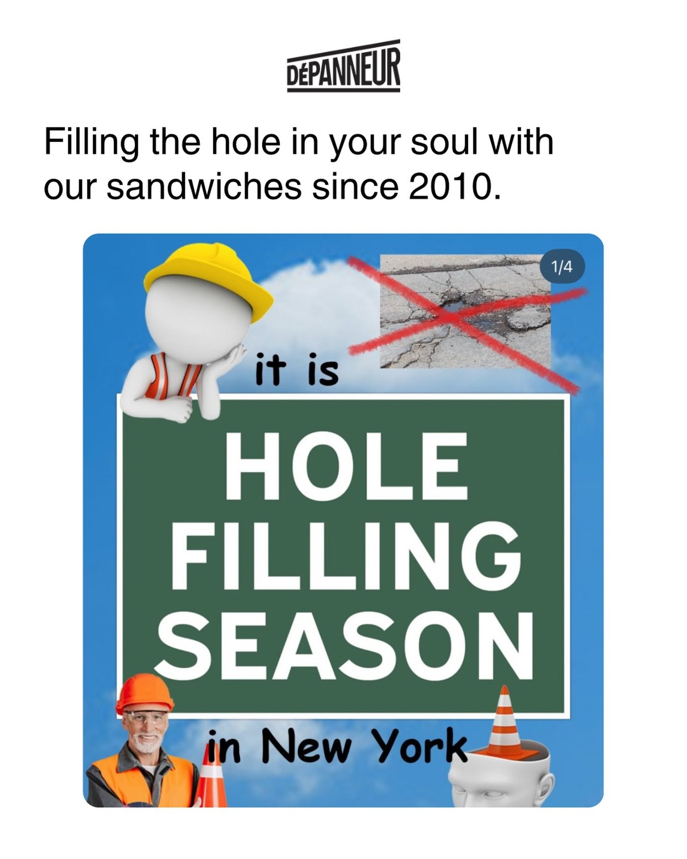 Hole-filling since 2010🥙🍞🥪🥖. Come to @depanneurbklyn to get the hole (in your soul) filled🫶✨
